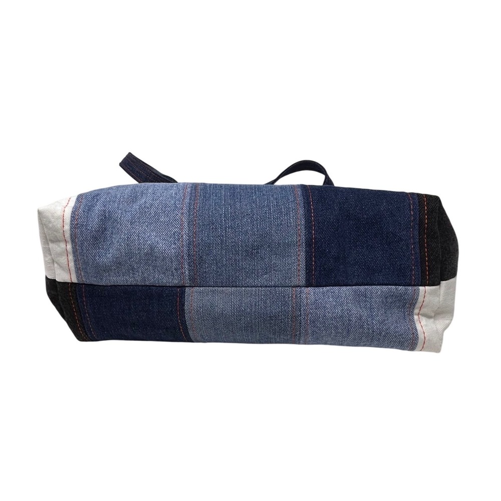 Levi's Mercado Global Patchwork Denim Tote Bag Embroidered Rose Floral Boho Blue - Picture 8 of 12